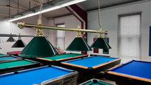 Lade das Bild in den Galerie-Viewer, Billardlampe 3-flammig - dunkelgrün / gold
